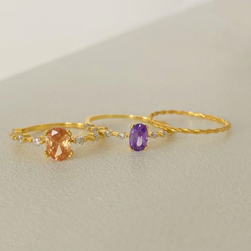 Anello Zarina Arancione Oro