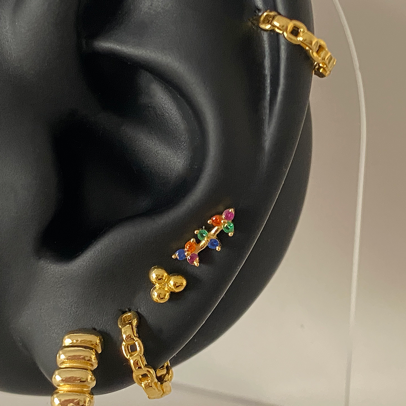 Pendiente Mini Colores Plata