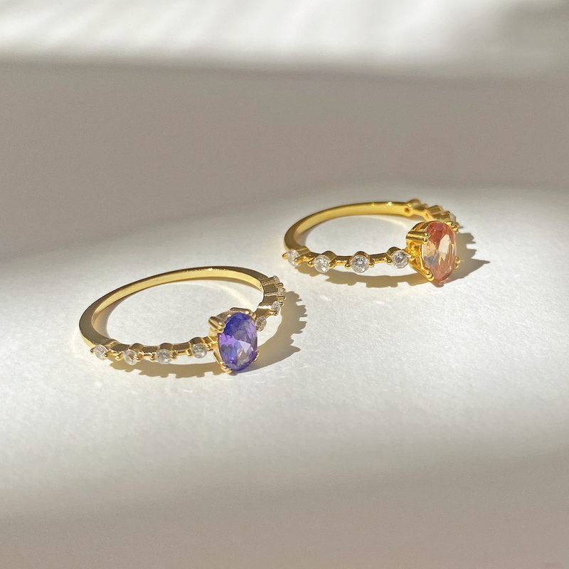 Anello Zarina Arancione Oro