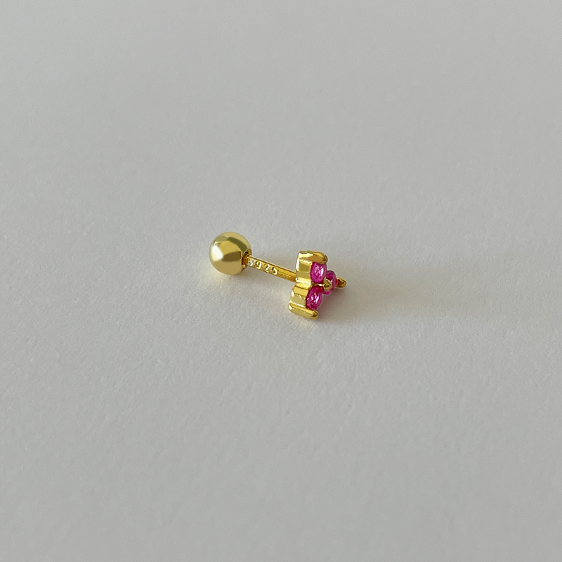 Pink Clover Earring