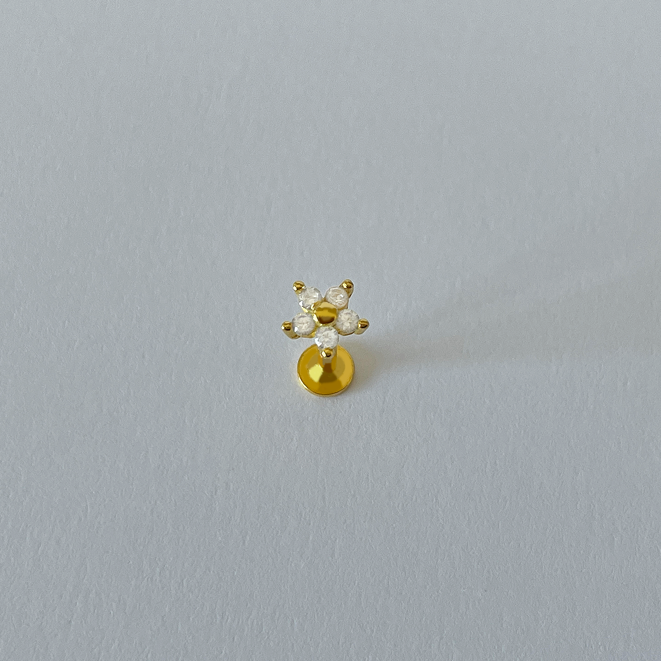 Pendiente White Daisy Oro
