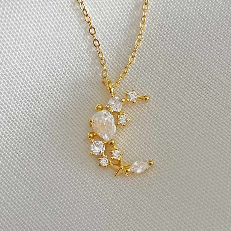 Collana Luna e Stella Oro