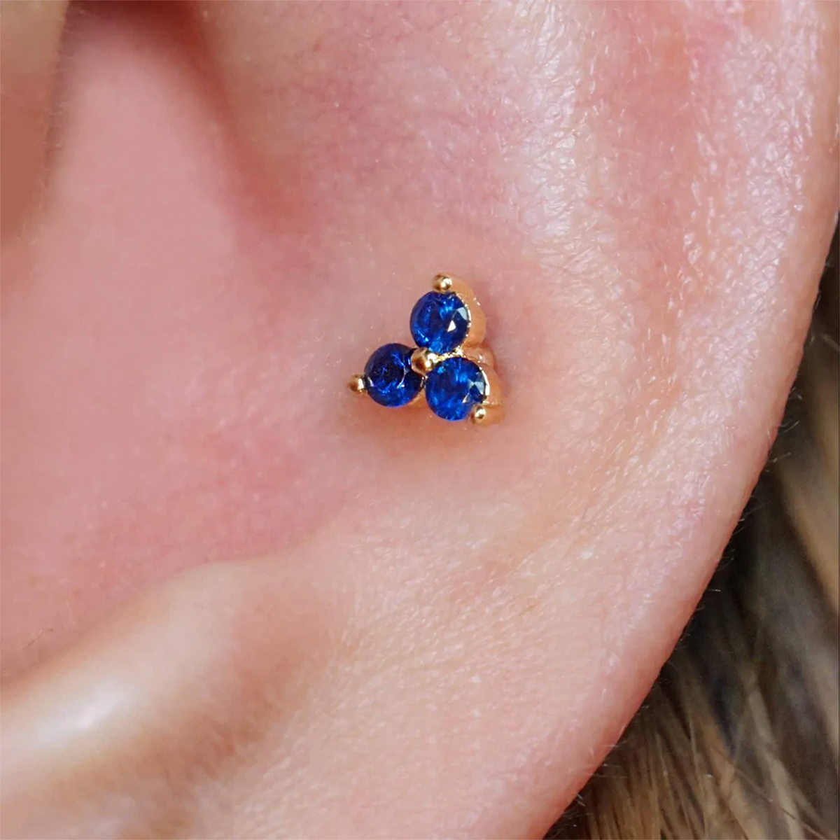 Blue Clover Earring