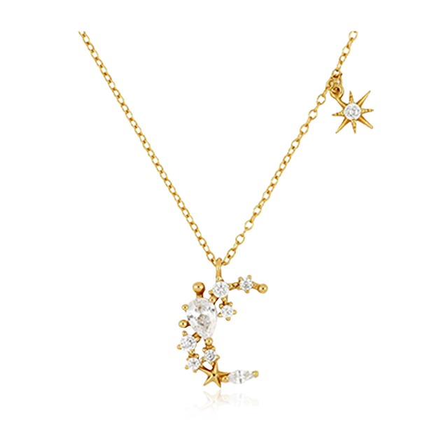 Collana Luna e Stella Oro