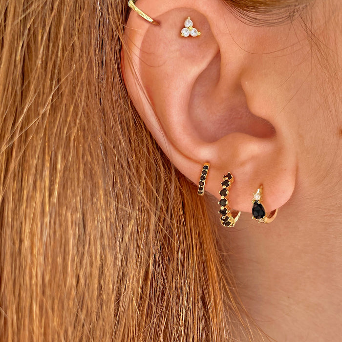 Orecchini Black Denia Argento