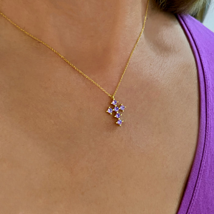 Collana Lilla Croce Oro
