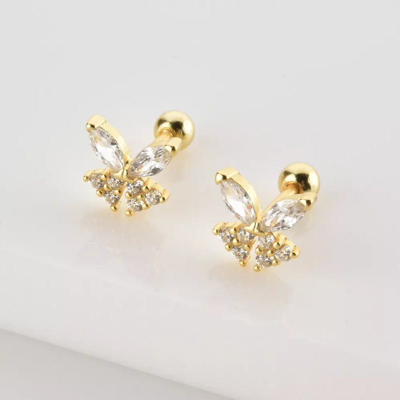 White Gold Butterfly Earring
