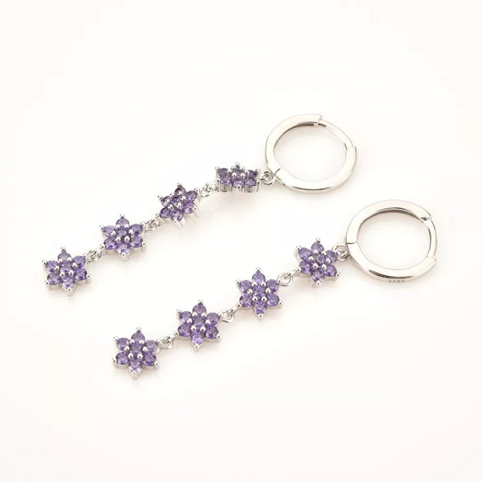Silver Lilac Calantha Hoops