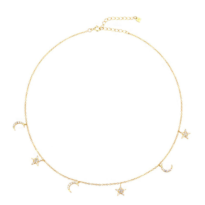 Choker Luna e Stelle Oro
