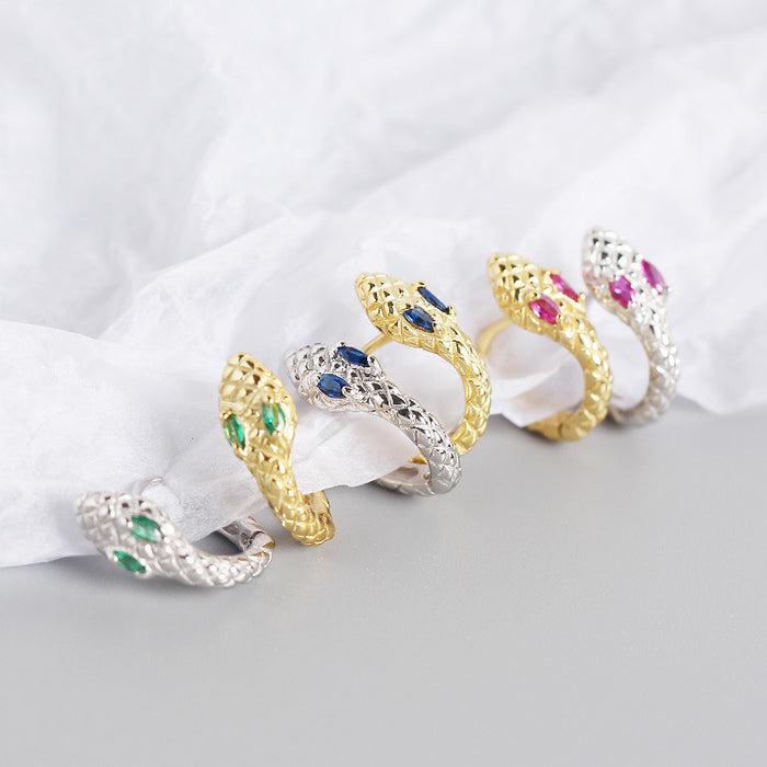 Orecchini Cobra Green Argento