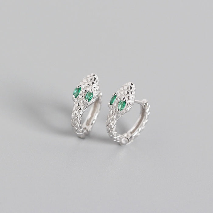 Orecchini Cobra Green Argento