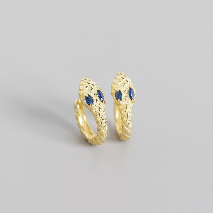Orecchini Cobra Blu Oro