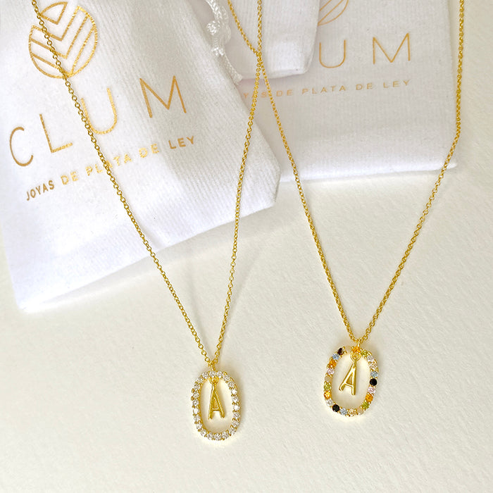 White Spring Initial Gold Necklace 