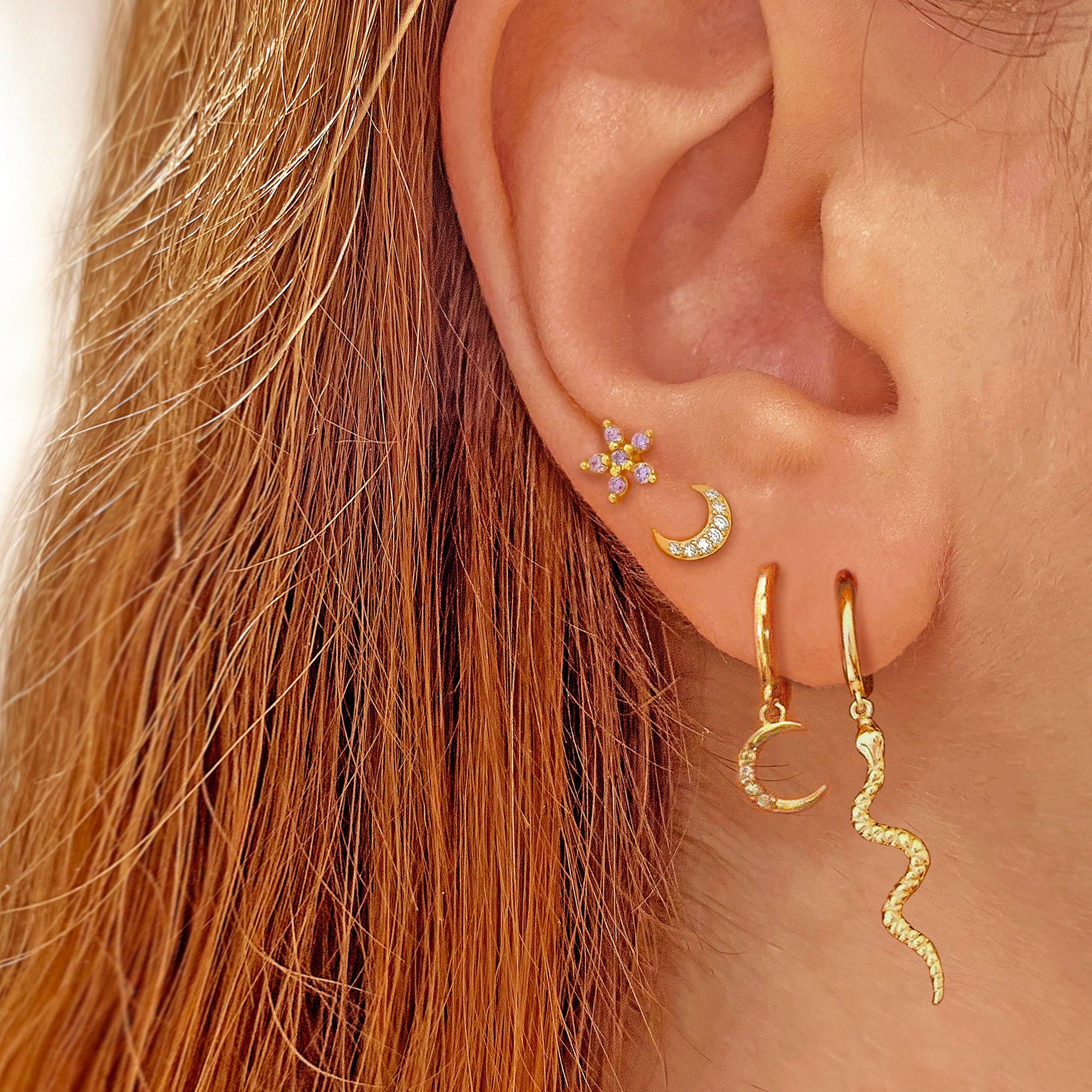 Pendientes White Margarita Oro