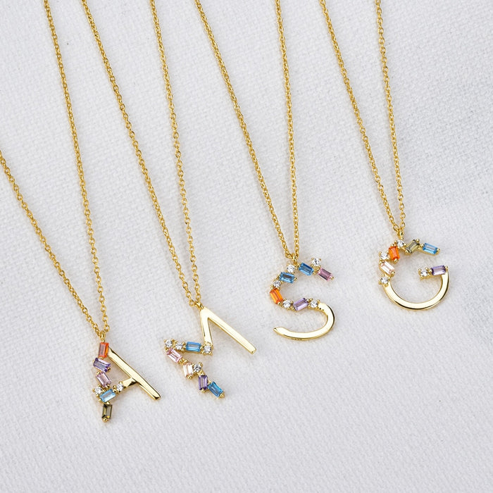 Initial Crystal Necklace 