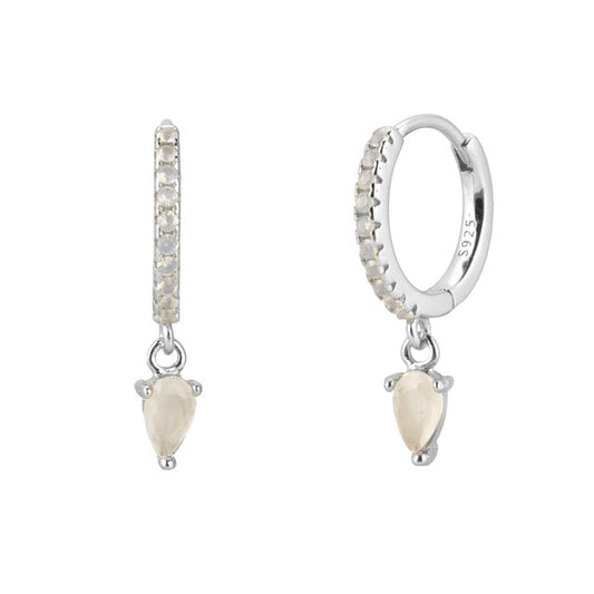 Orecchini White Drop Argento