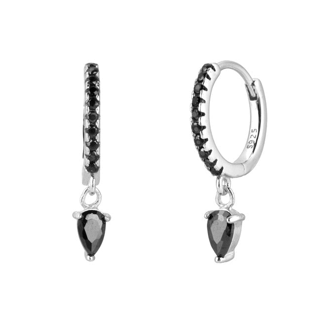 Orecchini Black Drop Argento