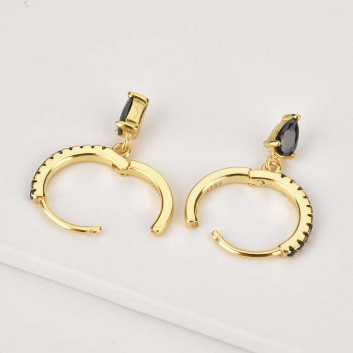 Orecchini Black Drop Oro