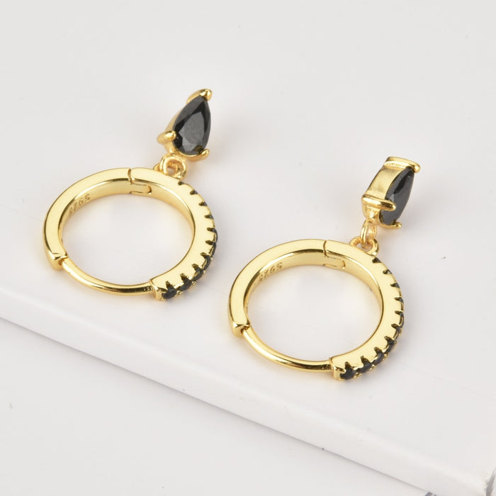 Orecchini Black Drop Oro