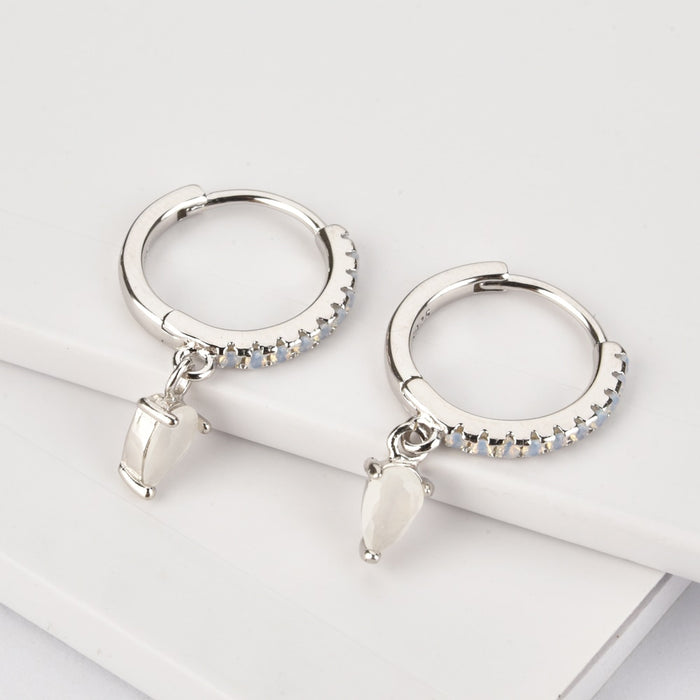 Orecchini White Drop Argento
