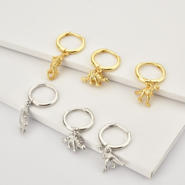 Silver Crocodile Earrings 