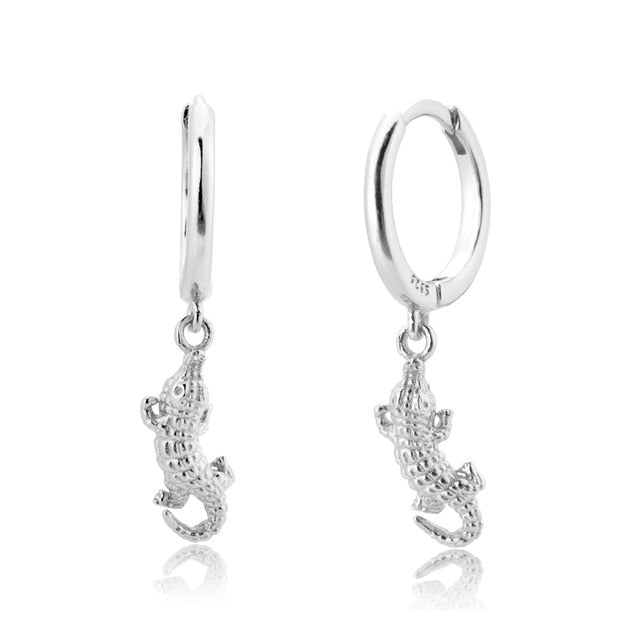 Silver Crocodile Earrings 