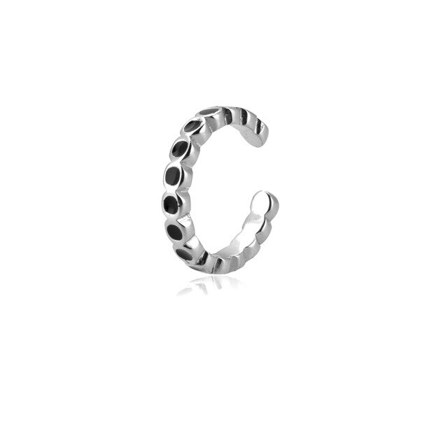 Ear Cuff Punti Neri Argento