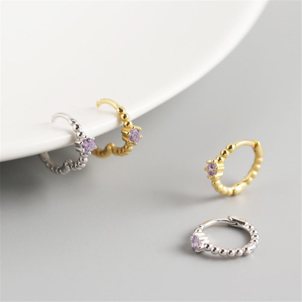 Aros Lis Lila Oro