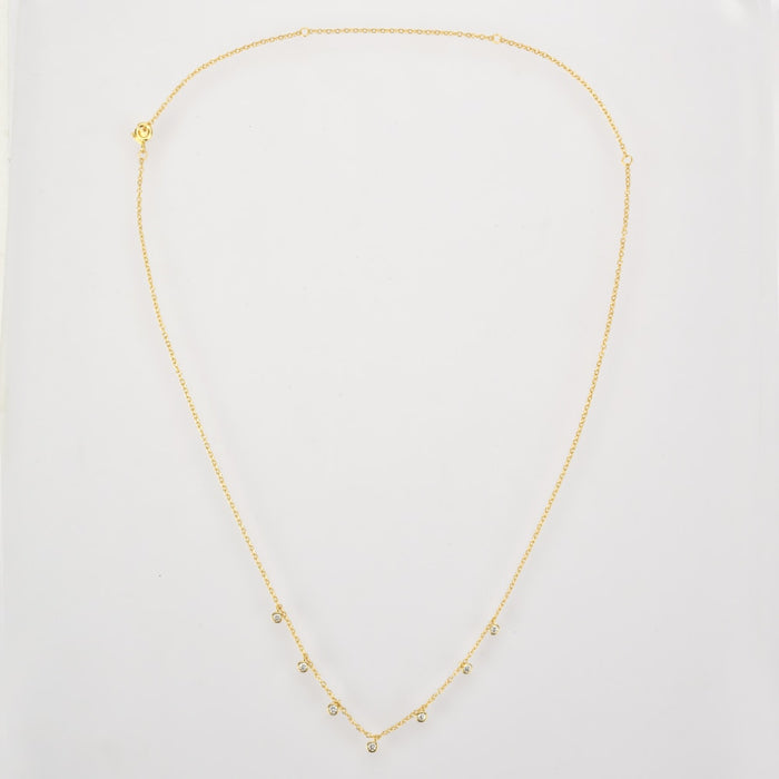 White Zirconia Gold Necklace 