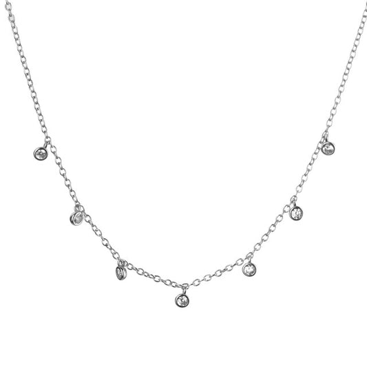 Collana zirconi bianchi argento