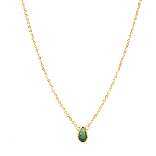 Green Teardrop Necklace 
