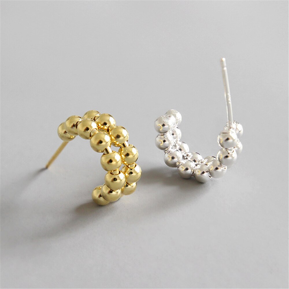 Aros Doble Bolitas Oro