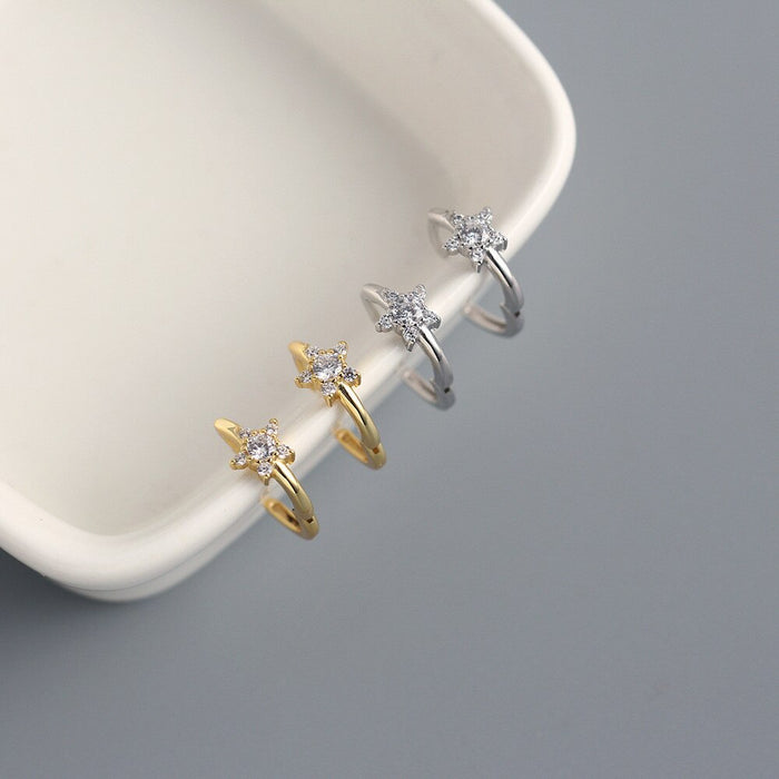 Orecchini a cerchio Star Gold