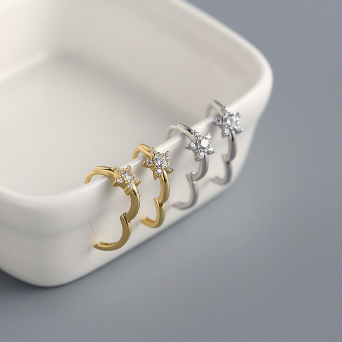 Orecchini a cerchio Star Gold