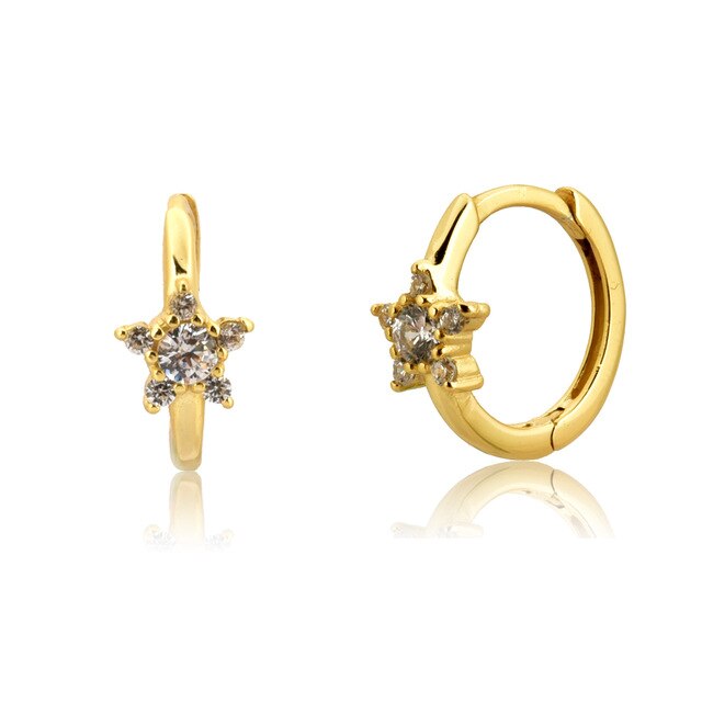 Orecchini a cerchio Star Gold