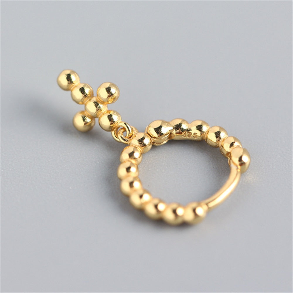 Aros Cruces Bolitas Oro