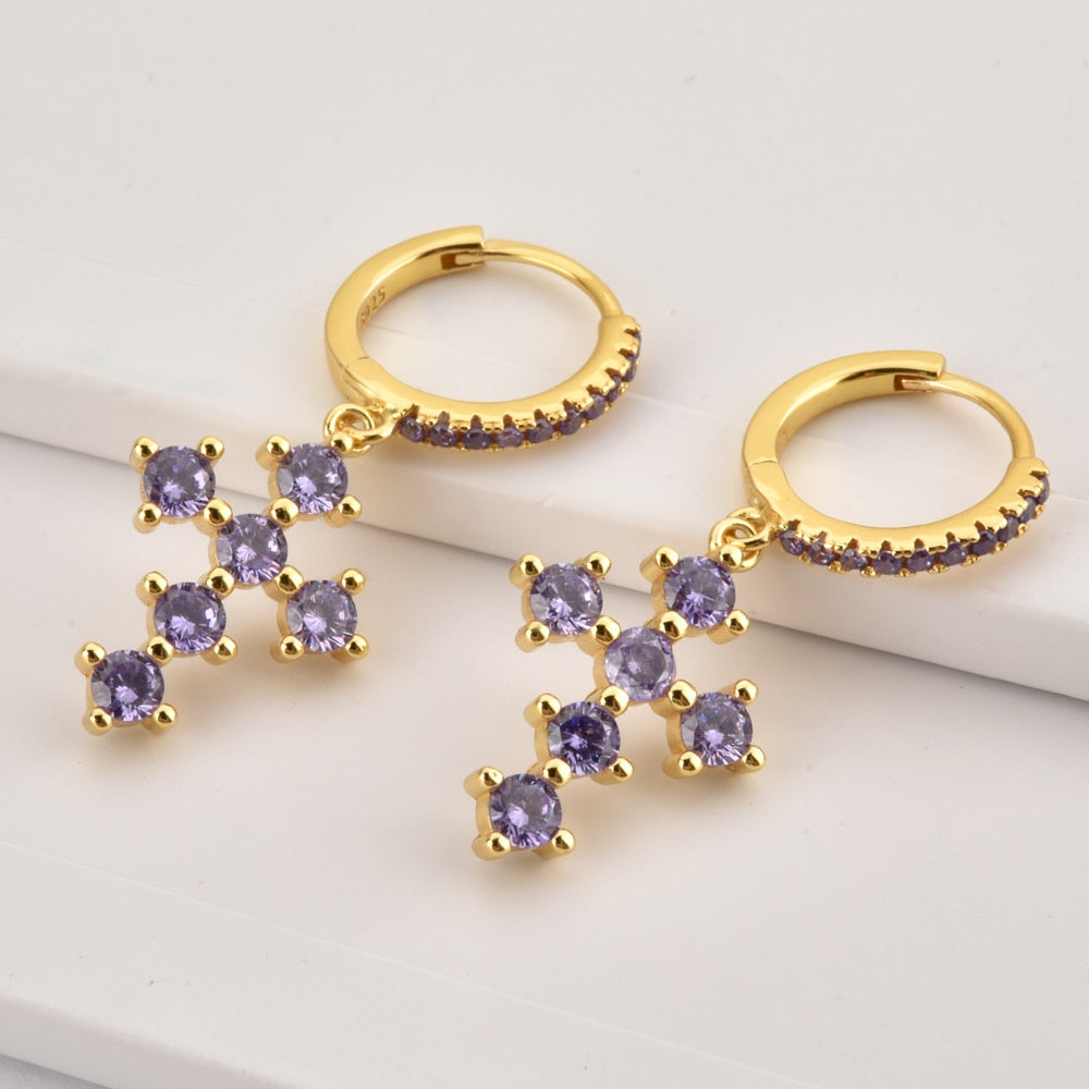 Aros Cruz Lila