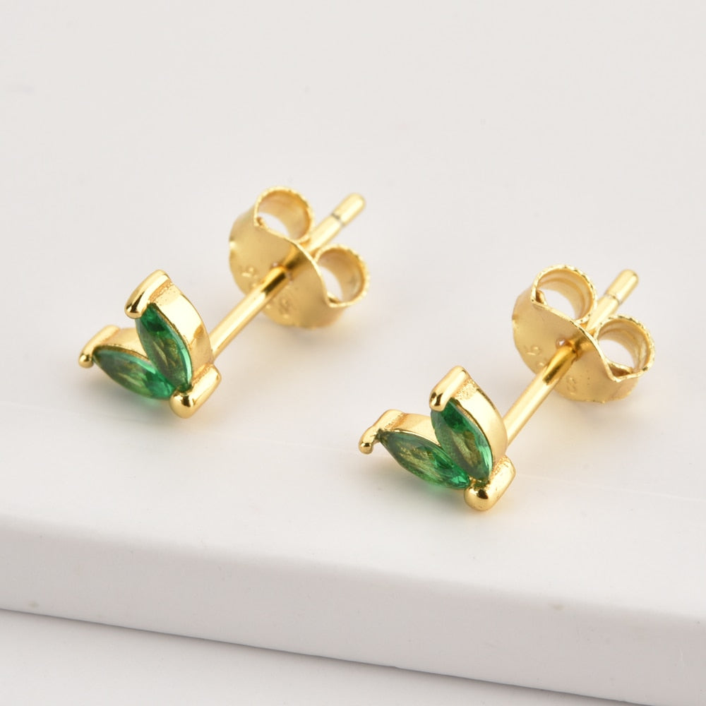 Pendientes Blossom Verde Oro
