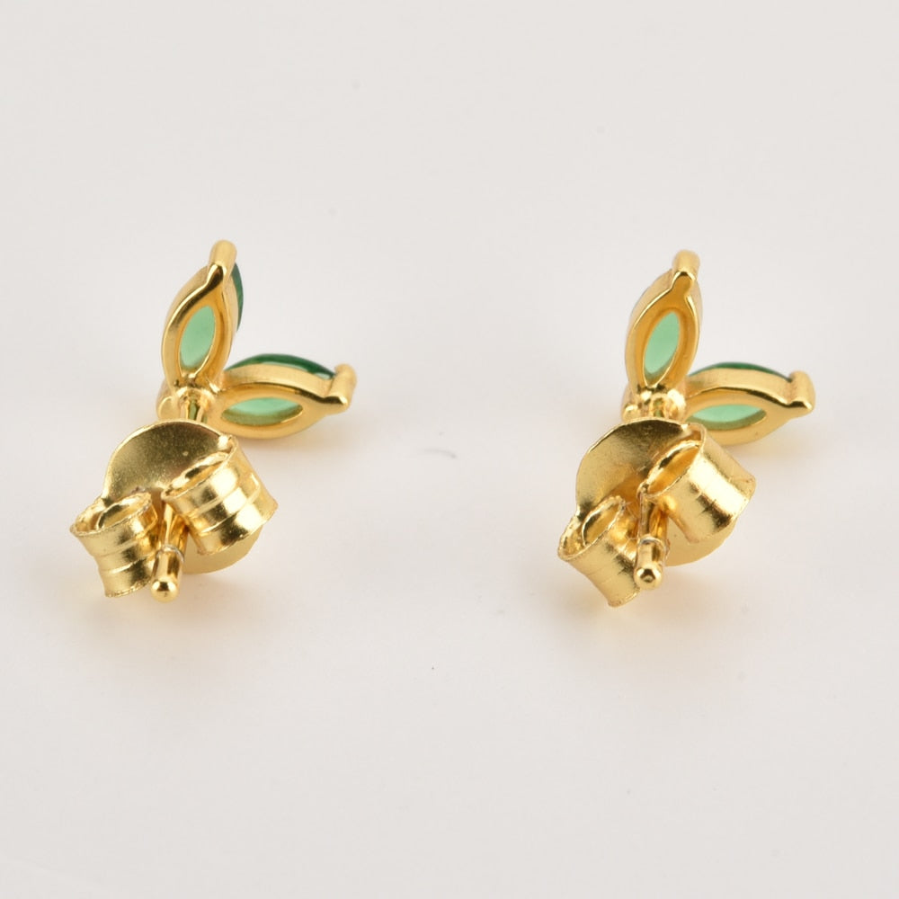 Pendientes Blossom Verde Oro