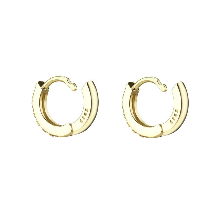Gold Aquamarine Minis Hoops - 7mm 