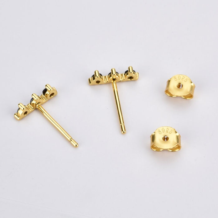 Mini Gold Aquamarine Earrings 