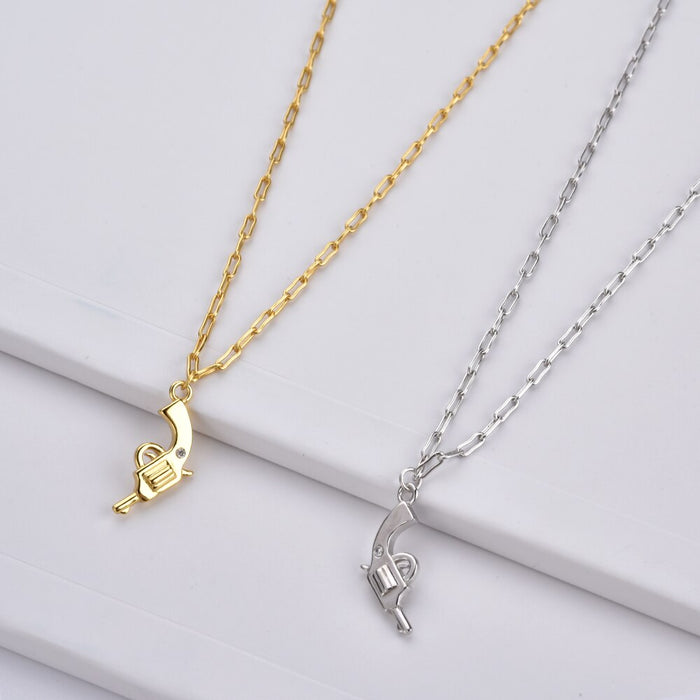 Silver Gun Necklace 
