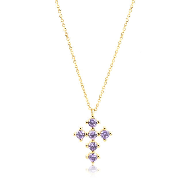 Collana Lilla Croce Oro