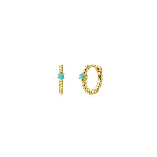 Hoops Lis Aquamarine Gold 