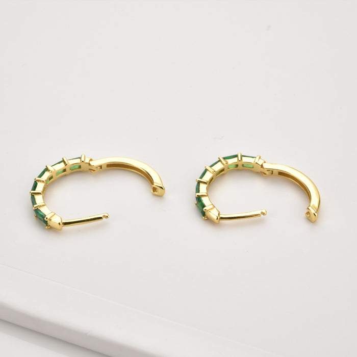 Orecchini a Cerchio Rin Verde Oro