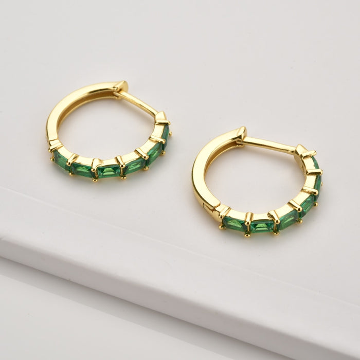Orecchini a Cerchio Rin Verde Oro
