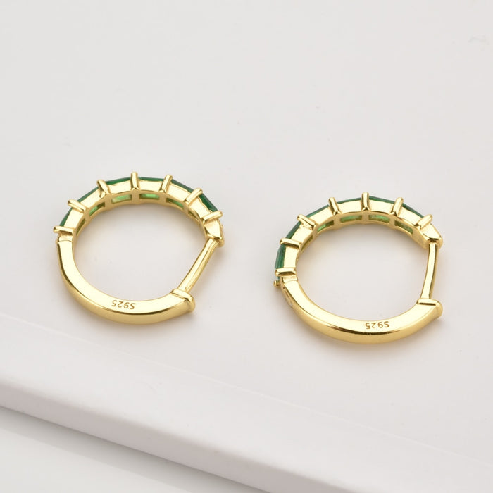 Orecchini a Cerchio Rin Verde Oro