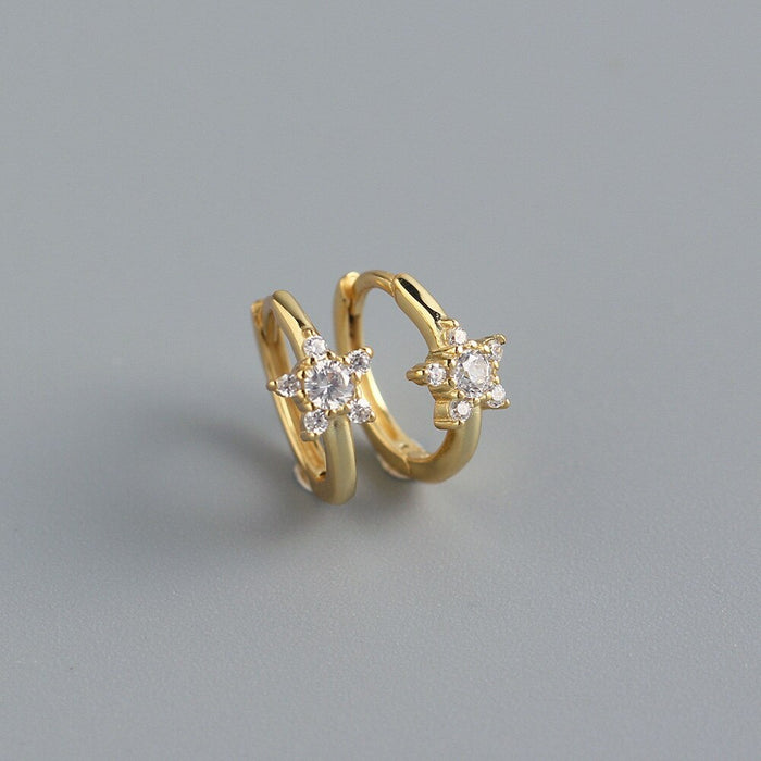 Orecchini a cerchio Star Gold