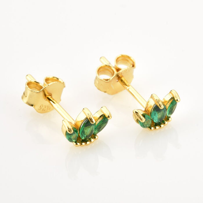 Orecchini a perno Green Tulip Oro
