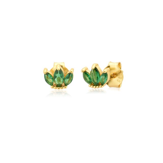 Orecchini a perno Green Tulip Oro
